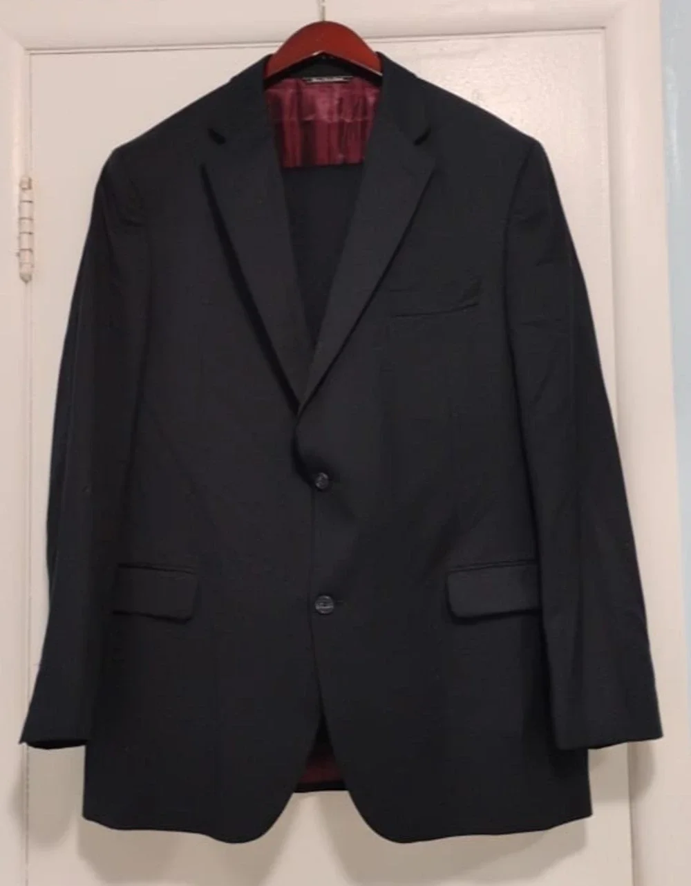 JACK VICTOR J Volta CT coat/jacket 46R pant 40WX34L navy blue pleated 100% wool